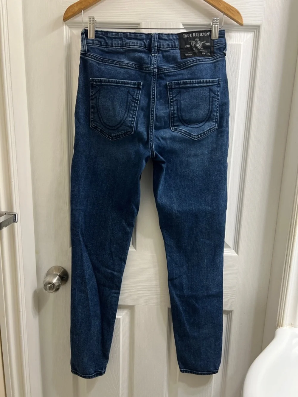 True Religion Skinny Jeans Dark Wash Stretch Denim High Rise - Picture 4 of 5